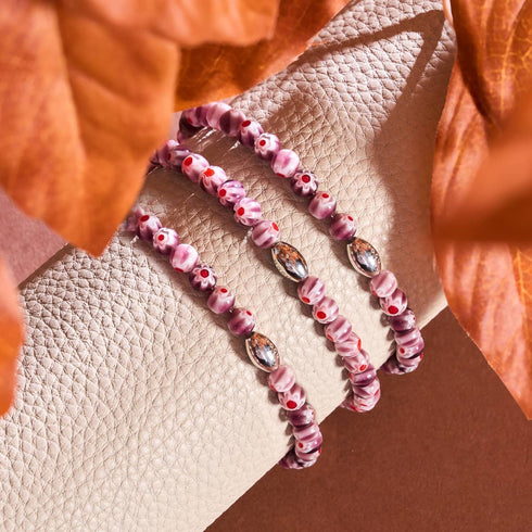 Maulbeere | 925 Sterling Silber | Millefiori Armband